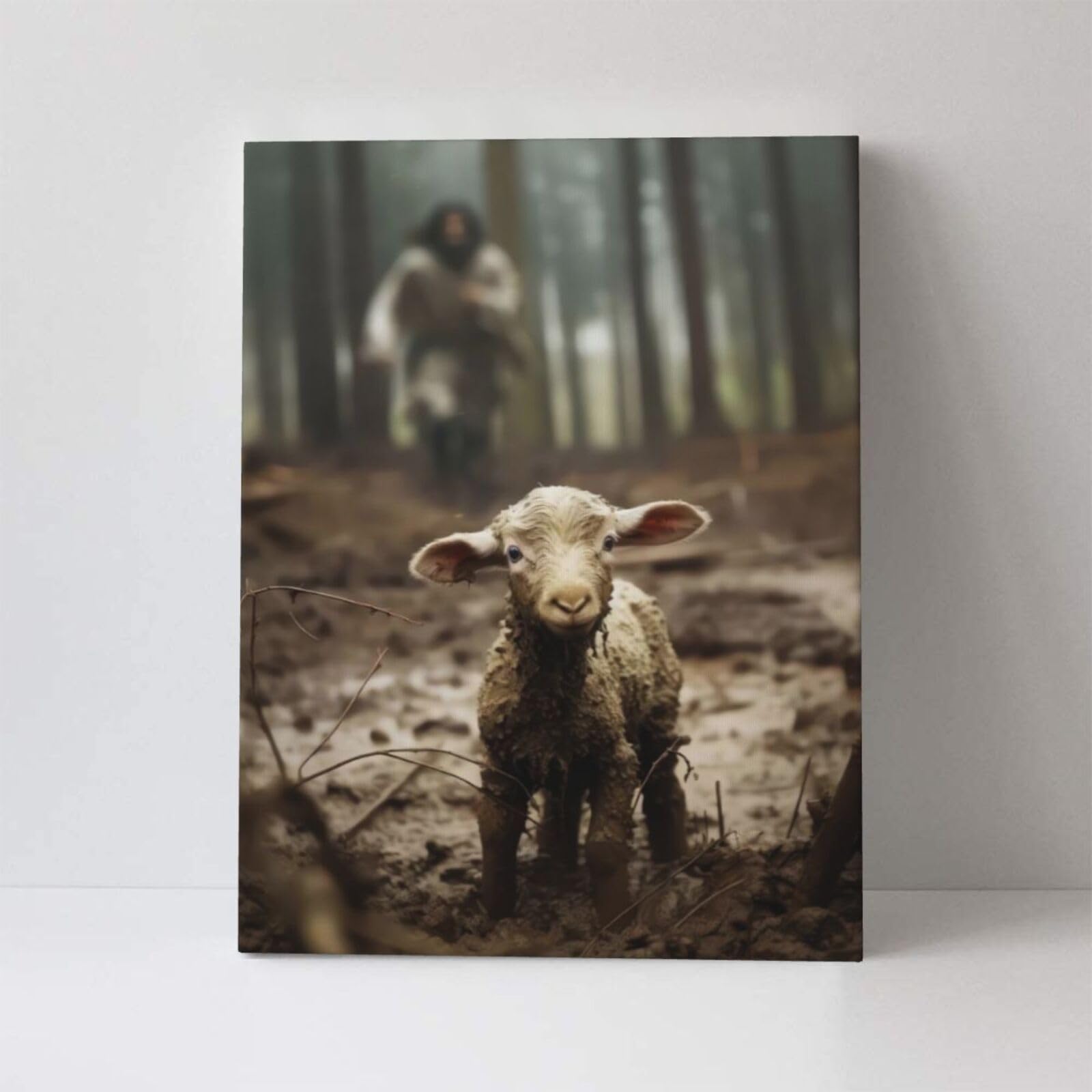 Amazon.com: FOSMXA Jesus and Lamb Canvas Wall Art Christian Gifts